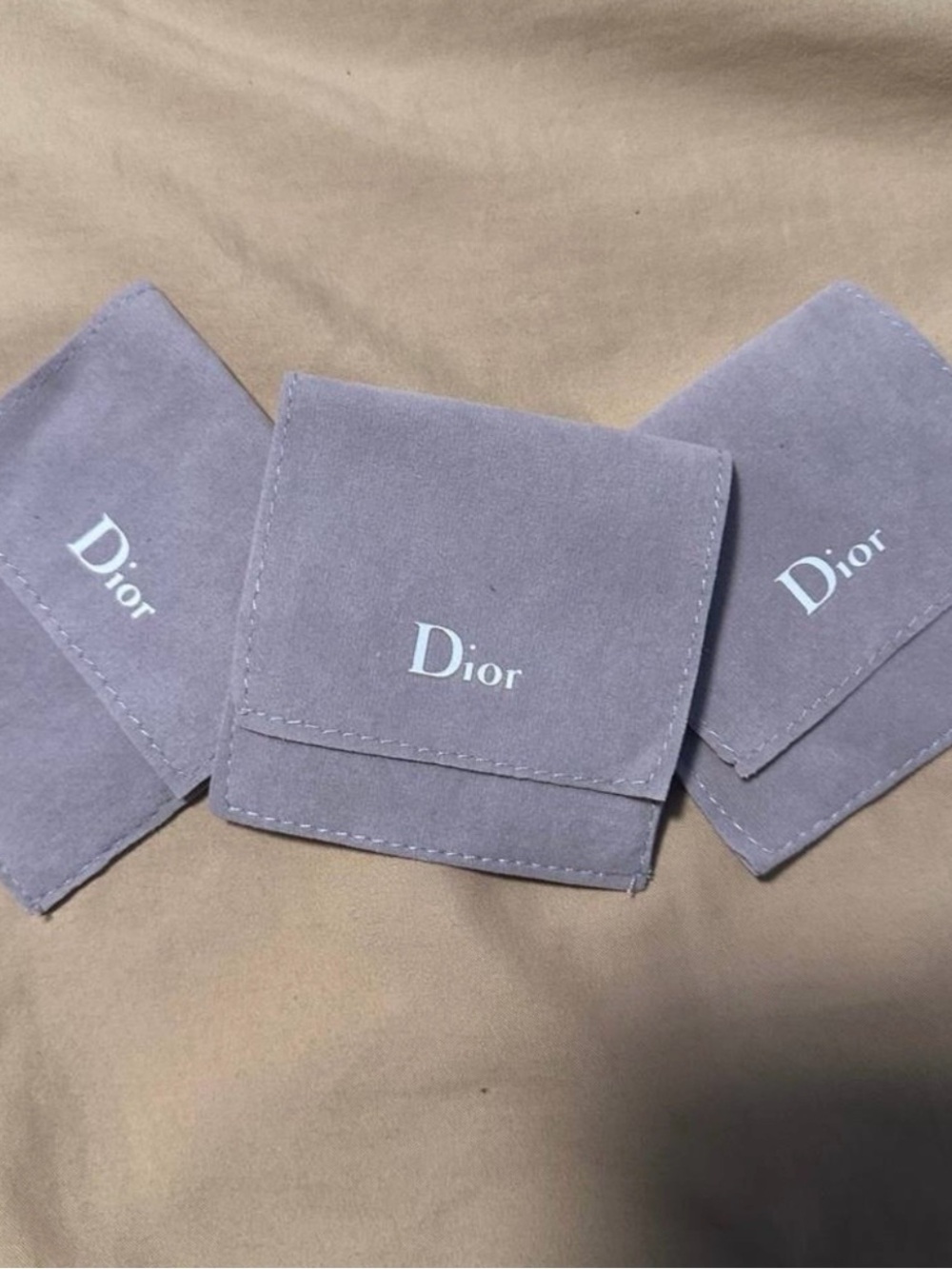Bundle of 3 Dior suede Jewelry mirrot pouch